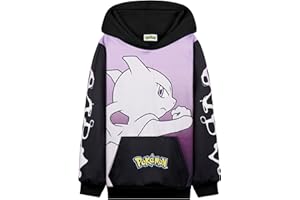 Pokemon Pullover Jungen Hoodie, Pikachu Kapuzenpullover für Mädchen, Langarm mit Kängurutasche, Geschenke für Kinder Teenager
