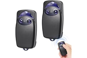 WEPAI 433MHzTelecommande Portail Compatible avec Flo2r-s,2 Canaux télécommande Porte de Garage pour N1ce ONE1, ON1, ON2E,FLO2R-S,FLO2RE pour Porte de Garage,Lot de 2