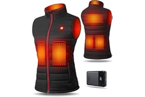 UNBON Gilet Riscaldato Donna con Batteria Inclusa 14400mAh Giubbotto Riscaldato Donna con 6 Zone di Riscaldamento 3 Livelli di Calore Giacca Riscaldata Donna Elettrica per Sport all'Aperto
