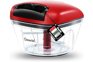 ‎GEEDEL Geedel Onion Cutter, 500 ml Onion Chopper with Pulley, Vegetable Chopper Manual with Stainless Steel Blades, Multi Chopper Onion Chopper for Vegetables, Fruits, Onions, Nuts, Garlic