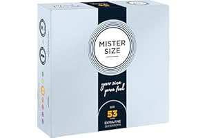 MISTER SIZE Préservatifs vraiment délicats 53 mm en paquet de 36 / extra fins, extra humides/en latex de caoutchouc 100% naturel dans votre taille M/sensation naturelle en paquet de 36