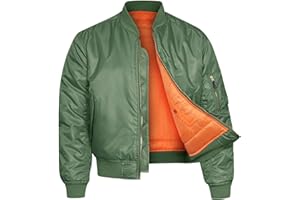 VINTIKA Bomber Jacket MA1 Classic US Air Force Pilot Flight Military Style Nylon Padded Coat