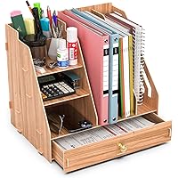Booxihome Stehsammler Dokumentenablage , Papierablage Holz Optik, Schreibtisch Organizer, Büro Briefablage mit…