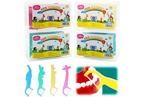 EDDRFY 160 PCS Palitos de Hilo Dental para Niños con Mango en Forma de Animal, Soporte de Hilo Dental Colorido, Cómodo y Suave, Para Limpieza Interdental en Casa o en la Escuela