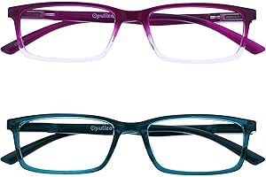 OPULIZE SEE Gafas de Lectura de Bloqueo de Luz Azul para hombre y mujer, Lentes Antideslumbrante, Protección UV, Rectangular
