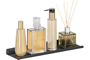 Minismus Mensola da Muro – Mensola Galleggiante Acciaio Inox con Bordo Anticaduta – Per Bagno, Cucina, Soggiorno, Ufficio E Altro – Facile Installazione a Parete, Capacità Fino a 10 kg (300mm X 90mm)