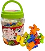 Juego De Letras Y Números Magnéticos Quercetti, 48 Piezas, 6 Colores, Para Pizarras Magnéticas Y Superficies Metálicas