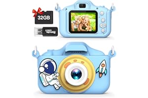 MIIEPLS Appareil Photo Enfants, Mini Caméra 2.0 Pouces pour Enfants Numérique, HD 1080P Caméra Vidéo Selfie avec 32GB SD Carte (Bleu)