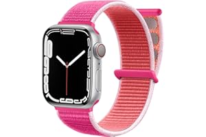 Maledan Nylonowy pasek kompatybilny z Apple Watch 44 mm, 38 mm, 42 mm, 40 mm, 41 mm, 45 mm, 49 mm, regulowany, sportowy, kompatybilny z iWatch Series 9, 8, 7, 6, 5, 4, 3, 2, 1, SE