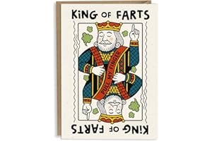 LOVOBIRD Funny Father's Day Card for Dad - King of Farts - From Son or Daughter - Birthday or Fathers Day Card for Husband, Grandad, or Men - Pull My Finger Joke