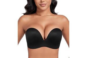 DotVol Damskie miseczki bez ramiączek, bez pleców, odpinane ramiączka, push up, biustonosz