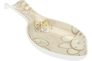 THUN - Poggia Mestoli Decorato con Farfalle e Fiori - Accessori Cucina - Linea Elegance - Porcellana - 23,8 x 12 x 3 h cm