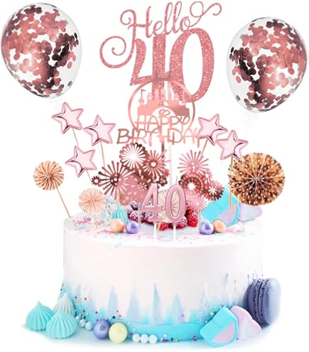Xsstarmi 1 confezione decorazione torta 40° compleanno decorazione torta glitter Legend Since 1986 topper per torta favoloso 40° compleanno anniversario matrimonio accessori per feste torte