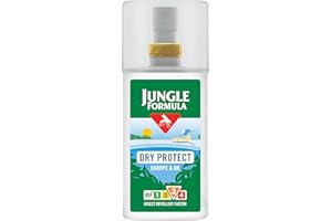Jungle Formula Dry Protect Insect Repellent (90ml Spray Bottle) - DEET Free Mosquito, Midge & Biting Insect Repellent - Up To 6 Hours Protection From Bites - Non Greasy, Lightly Fragranced Bug Spray