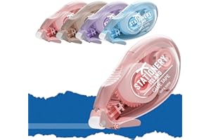 STATIONERY ISLAND Glue Tape Roller, 4 Pack Double Sided Tape Dispenser, Scrapbooking Supplies, 6mx8mm Adhesive Glue Roller Tape for Crafting, Cards, Photo, Journaling and Christmas Gifts Wrapping