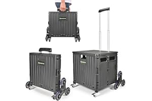 NORTHERN STONE Carrello Spesa Pieghevole, Capacità 65 Litri, Ruote Silenziose per Salire le Scale, Maniglia Telescopica in Alluminio Regolabile, Carrello Multiuso per Spesa, Campeggio, Ufficio