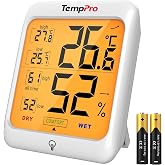 ThermoPro TP53 Dijital Termometre Higrometre İ&ccedil; Mekan Sıcaklık ve Nem &Ouml;l&ccedil;er Dokunmatik Aydınlatmalı Oda Ortamı i&ccedil;in Profesyon