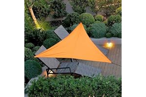 INHDBOX Triangle Sun Sail Shade Awning Canopy 4x4x4m, Waterproof Sunscreen Anti-UV Sun Sail with Free 3 * 2m Rope, Perfect for Outdoor Garden Patio Party