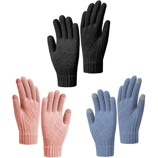 Touch Screen Handschoenen Sneeuwbloem Afdrukken Houden Warm Voor Vrouwen En Mannen Sneeuwvlok Vingers Plus Fleece Dikke Gebreide Warme Handschoenen