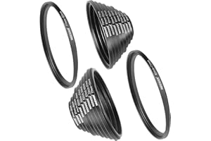 Neewer Kit di Anelli Adattatori Anodizzati Neri in Metallo 20 Pezzi Stepping Include 10 Pezzi Step-up Anelli Adattatori +10 Pezzi Step-down Anello