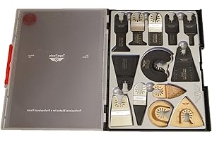 18 x TopsTools SW_FAK18 Mix Juego de cuchillas caja de rápido ajuste para Dewalt Stanley Black and Decker Bosch Fein (No-StarLock) Makita Milwaukee Parkside Ryobi Worx Multi herramienta accesorios