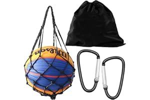 WOXJENA Sac à Dos de Basketball avec Poche Filet, Accessoires de Basketball, sac à dos, sac de basket-ball, poche filet avec mousqueton, poche filet pour le football, basket-ball