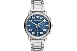 Emporio Armani Watch for Men, Quartz 3 sub dial Chronograph Movement and 43mm Case Size with Stainless Steel Strap
