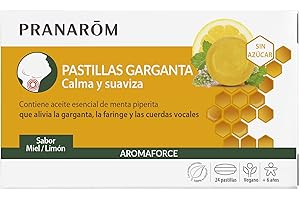 PRANAROM - Aromaforce - Pastillas Para La Garganta Miel Limón - Calma Y Suaviza La Garganta - A Partir De 6 Años - 24 Pastillas