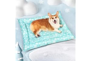 Pawtasy Alfombrilla Refrescante para Perros y Gatos Manta refrescante Perro Cama refrigerante Alfombra colchoneta Fria de Verano Fresca para Mascotas medianos L 76 x 91 cm