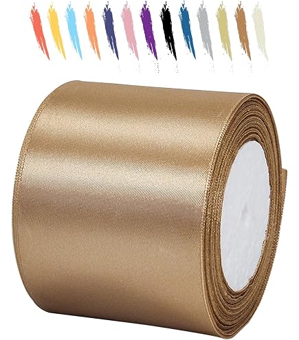 Satinband Gold 50 Mm X 23 M - Dekoband Für Geschenke & Hochzeit