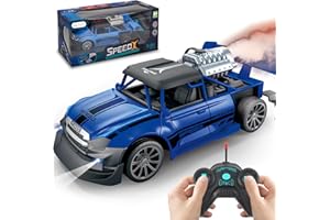Pup Go Akrobatyczny samochód zdalnego sterowania dla dzieci 3 lata z diodami LED i Spray.Kleine High Speed RC Racing Elektrofahrzeug Spielzeug für 3 4 5 6 7 lat Jungen Mädchen Kinder(niebieski)