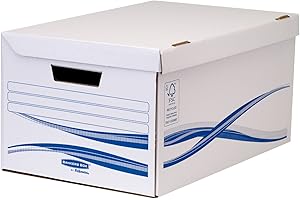 Fellowes Bankers Box Basic Lot de 10 Conteneurs flip top Blanc/Bleu