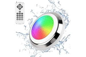 KOLLNIUN Luz de piscina montada en la pared RGB a 35W Iluminación LED para piscinas Luz para piscinas Iluminación subacuática con chips LED con mando a distancia IP68 Resistente al agua