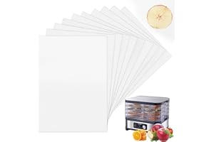 MEGCDTR Dörrfolie für Dörrautomat, 10 Stück Dehydrator Blätter, 27 * 17cm Antihaft Silikon, Dampfmatten Netzfolie Netzmatte für Obsttrockner BPA-Frei Fruchtleder Matte Lebensmittel Obst Trockner