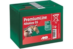 KERBL AKO - Batteria alcalina 9 V, 55 Ah, alcalina, alimentazione per recinzioni, tensione costante, lunga durata