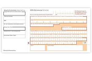 ‎LITFAX Litfax – SEPA Überweisung Zahlschein, Format: Din lang, ohne Durchschlag, mit Quittung links, SEPA-Zahlscheine Bankformulare (100 Stück)
