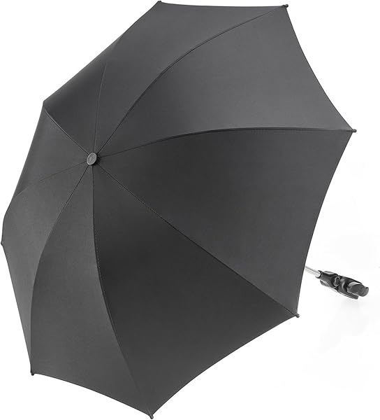 Zamboo Parasol Umbrella for Pram, Stroller, Pushchair and Buggy - Universal Infant and Baby UV Sun Protection Umbrella - Black - 1