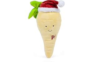 Petface Peter Parsnip Christmas Plush Dog Toy with Built-In Squeaker (Pack of 1)
