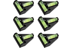 Lectorias Accessori Camper(6Pcs), Livella Piccola di T, Gonna Bolla Livellatore Nera, Utili D'Aria a Due Vie, Livelle a Bolla per Roulotte, Camper, Mobili, Cornici, Terrazze, Fotocamera, Treppiede