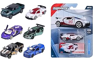 Majorette - Voiture Miniature de Luxe (1 Voiture), 1 sur 6 (Audi, Bugatti, Land Rover, Nissan, Porsche) en métal avec boîte de Collection, 7,5 cm, pour Les Enfants à partir de 3 Ans
