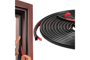 Vinabo Typ D Uszczelka drzwiowa izolowana na zimno, uszczelka szczelna pomiędzy nimi, izolowana uszczelka drzwiowa, gumowa izolacja, izolacja akustyczna, uszczelka do drzwi pogodowych (6 m, czarna)