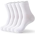 Josnown Thin Women Cotton Socks, Soft and Breathable, 5 Pairs Unisex Basic Gifts Crew Socks for Business Office and Casual, Size UK 4-7