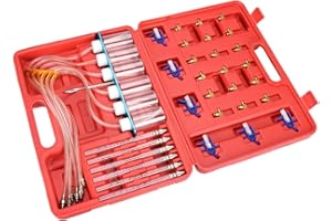 DROMEDARY Universal Diesel Injektor Tester Injektoren Prüfen Durchflussmesser mit 24 Adapter Werkzeug Kits