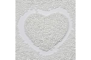 VOOMOLOVE Bulk 3mm White Pearl Seed Beads for Jewelry Making 110 Grams About 4000pcs,8/0 Glass Craft Beads for Making Earrings, Bracelets, Pendants, Waist Jewelry, DIY Handmade Seed Beads (Pearl White)