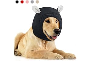 LONSVTTU Gestrickte Hundehüte Haustier ruhige Ohren warme Hundeohren Abdeckung Lärmschutz Hund Ohrenschützer Hund Wintermütze Hund Schlauchschal Haustier Kopf Wrap Bunny Kostüm für mittelgroße bis große Hunde