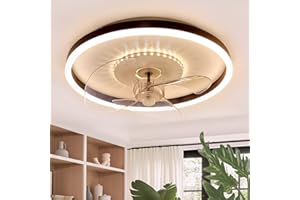 ‎LUOLONG Leise Deckenventilator Mit Beleuchtung Modern Led Dimmbar Deckenleuchte Mit Ventilator 45w 40cm Led Deckenventilator Weiße Rundes Ventilator Lampe Für Schlafzimme Deckenlampe Mit Ventilator-40cm