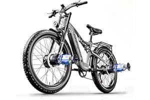 Shengmilo Dual Suspension e bike S600 E-Mountain Bike Dual Motor electric bike 26Inch Fat Tire e-bike 48V 17.5AH Battery with Removable Li-Ion Battery and 7 Speed Gear for Adults-Men(UK Warehouse)