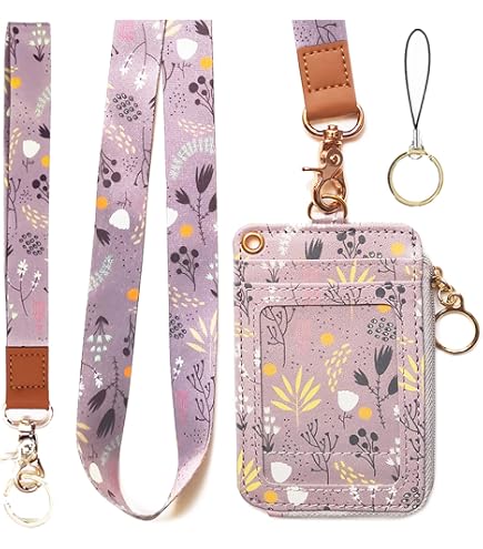 Porte-badge D'identification En Cuir PU Avec Dragonne - Fenêtre Transparente Double Face, Charm Cœur - Pour école, Travail, Voyages (11x7.3 Cm)