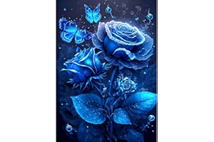 RICUVED Flowers Diamond Painting Kits, 5D Magic Rose Diamond Painting Kits for Adults Full Drill Diamond Painting Kits Flowers Diamond Art Kits for Beginners Crystal Picture Art for Home 12x16 in