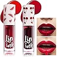 Prreal 2pcs Lip Tint Stain, Mini Moisturizing Liquid Lipstick, Multifunctional High Pigment Lipstick for Cheeks and Eyes, Long Lasting Waterproof Makeup Gift (#02+#03), 1.0 millilitre